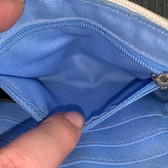 Coach Wristlet Wallet Womens Small Blue White Coated Canvas Signature Clutch - Picture 12 of 15